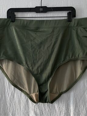 High-Waist Olive Green Swim Bottoms
